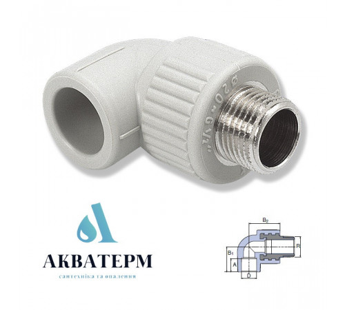 Угольник с МРН Wavin Ekoplastik (Чехия) 16x½” (SKOE01620X) Угольник с МРН Wavin Ekoplastik (Чехия) 16x½” (SKOE01620X)