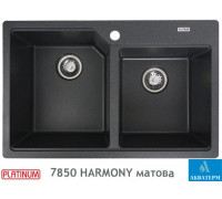 Гранитная кухонная мойка Platinum 7850 HARMONY матовая Антрацит