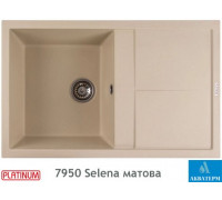 Гранитная кухонная мойка Platinum 7950 Selena матовая Айвори