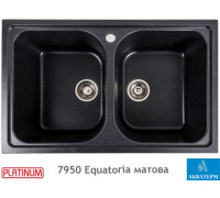 Гранітна кухонна мийка з двома чашами Platinum 7950 Equatoria матовий Карбон