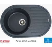 Гранитная кухонная мойка Platinum 7750 LIRA матовая Антрацит