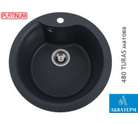 Гранитная кухонная мойка Platinum 480 TURAS матовая Антрацит