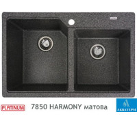 Гранитная кухонная мойка Platinum 7850 HARMONY матовая Графит