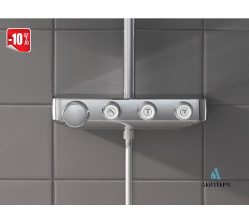 Душова система з термостатом GROHE Euphoria SmartControl System 310 Cube Duo арт.26508000 хром Душова система з термостатом GROHE Euphoria SmartControl System 310 Cube Duo арт.26508000 хром