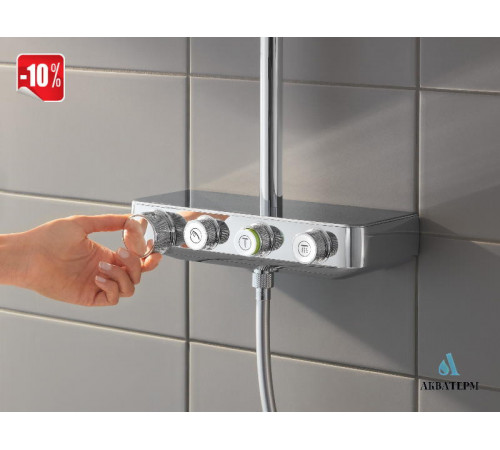 Душова система з термостатом GROHE Euphoria SmartControl System 310 Cube Duo арт.26508000 хром Душова система з термостатом GROHE Euphoria SmartControl System 310 Cube Duo арт.26508000 хром