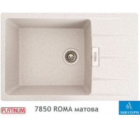 Гранитная кухонная мойка Platinum 7850 ROMA матовая Топаз