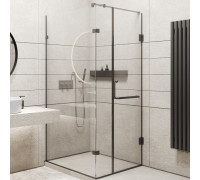 Душевая кабина EDEM 900x1100 мм Black без поддона ручка полотенцедержатель (WK/2/90x110/TRPO/W060)