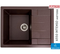 Гранитная кухонная мойка Platinum 6550 INTENSO матовая Мокко