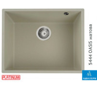 Гранитная кухонная мойка Platinum 5444 OASIS матовая Айвори