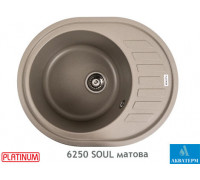 Гранитная кухонная мойка Platinum 6250 SOUL матовый Титан