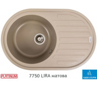 Гранитная кухонная мойка Platinum 7750 LIRA матовая Титан