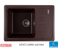 Гранитная кухонная мойка Platinum 6243 LIANA матовая Мокко