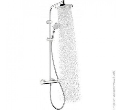 Душова система з термостатом Hansgrohe Verso 220 Showerpipe, хром (27237000) Душова система з термостатом Hansgrohe Verso 220 Showerpipe, хром (27237000)