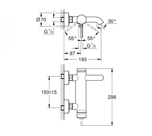 Смеситель GROHE Essence для ванны арт.33624001 хром Смеситель GROHE Essence для ванны арт.33624001 хром