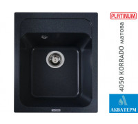 Гранитная кухонная мойка Platinum 4050 KORRADO матовый Антрацит