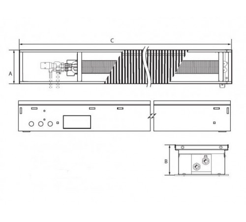 Bнутрішньопідлоговий конвектор Cooltherm Hottherm 110x300x1450 із природною конвекцією Bнутрішньопідлоговий конвектор Cooltherm Hottherm 110x300x1450 із природною конвекцією
