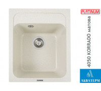 Гранитная кухонная мойка Platinum 4050 KORRADO матовая Песок