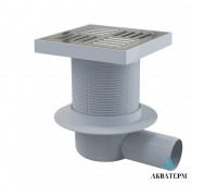 Трап сливной боковой с металлической решеткой AlcaPlast 150×150/50 арт.APV5411