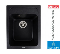 Гранитная кухонная мойка Platinum 4050 KORRADO матовая Карбон