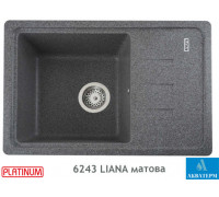 Гранитная кухонная мойка Platinum 6243 LIANA матовая Микс