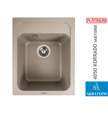 Гранитная кухонная мойка Platinum 4050 KORRADO матовая Титан