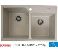 Гранітна кухонна мийка Platinum 7850 HARMONY матова Топаз
