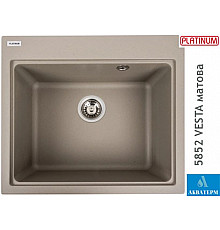 Гранитная кухонная мойка Platinum 5852 VESTA матовый Титан