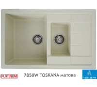 Гранитная кухонная мойка Platinum 7850W TOSKANA матовая Песок