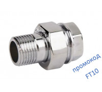 Сгон - американка SD Forte 1/2"прямой хром SF192W15