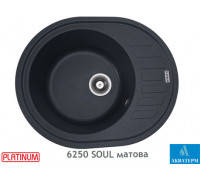 Гранитная кухонная мойка Platinum 6250 SOUL матовая Антрацит