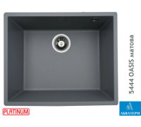 Гранитная кухонная мойка Platinum 5444 OASIS матовая Серый металлик
