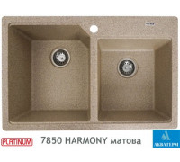 Гранитная кухонная мойка Platinum 7850 HARMONY матовая Карамель