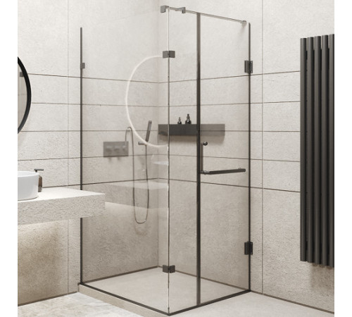 Душевая кабина EDEM 800x900 мм Black без поддона ручка полотенцедержатель (WK/2/80x90/TRPO/W056)
