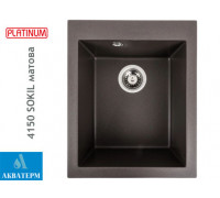 Гранитная кухонная мойка Platinum 4150 SOKIL матовая Темная скала