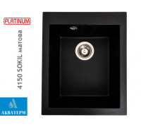 Гранитная кухонная мойка Platinum 4150 SOKIL матовая Черная Gold