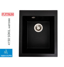 Гранітна кухонна мийка Platinum 4150 SOKIL матова Чорна Gold