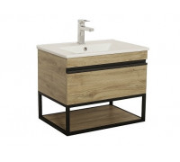 Тумба Aqua Rodos Loft-Iron (севилья) 75 см с умывальником Arte (консольная), 12291