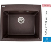 Гранитная кухонная мойка Platinum 5852 VESTA матовая Мокко