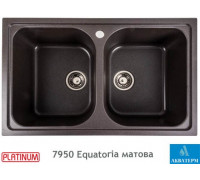 Гранитная кухонная мойка с двумя чашами Platinum 7950 Equatoria матовый Гренадин