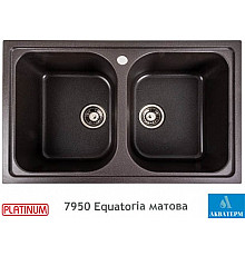 Гранитная кухонная мойка с двумя чашами Platinum 7950 Equatoria матовый Гренадин