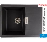 Гранитная кухонная мойка Platinum 6250 ZIRKONE матовый Морион