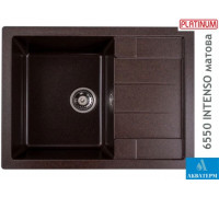 Гранитная кухонная мойка Platinum 6550 INTENSO матовая Шоколад