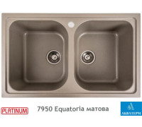 Гранитная кухонная мойка с двумя чашами Platinum 7950 Equatoria матовый Титан
