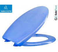 Сидение пластиковое Универсал SoloPlast с крышкой для унитаза, СУ-1.4 синее, 372х424мм