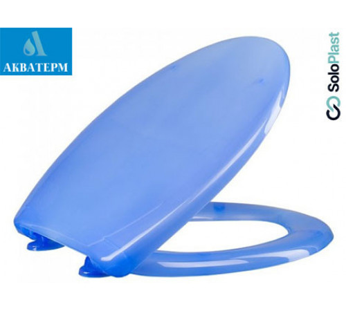 Сидение пластиковое Универсал SoloPlast с крышкой для унитаза, СУ-1.4 синее, 372х424мм Сидение пластиковое Универсал SoloPlast с крышкой для унитаза, СУ-1.4 синее, 372х424мм