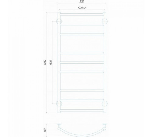 Полотенцесушитель электрический Deffi Классик Элит П9 500x1100 Е правое подключение (CHFKE 110.50.9 ER B) чёрный