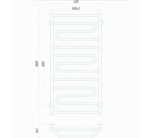 Полотенцесушитель электрический Deffi Вилла 500x1000 Е левое подключение (VPZ 100.50 EL)