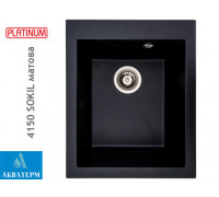 Гранитная кухонная мойка Platinum 4150 SOKIL матовая Черная