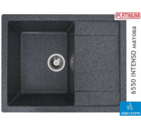 Гранитная кухонная мойка Platinum 6550 INTENSO матовая Графит