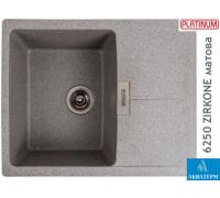 Гранитная кухонная мойка Platinum 6250 ZIRKONE матовый Серый